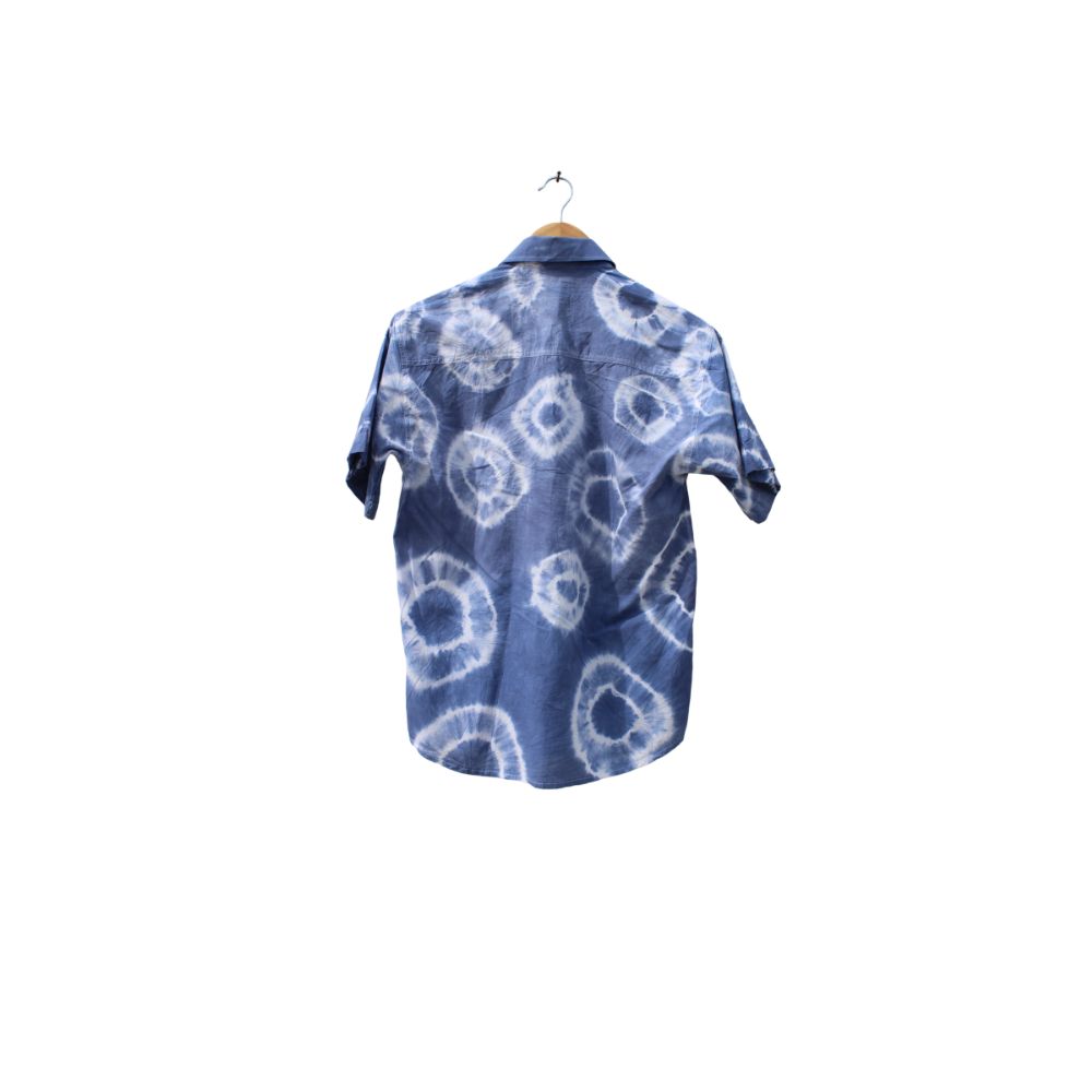 Cotton Shibori Shirt - Handcrafted with Reactive